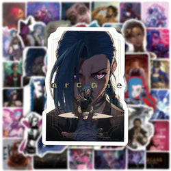 Arcane League of Legends Stickers: 10/30/50PCS Game Decals for Luggage, Laptop, Guitar, Car, Bike, Skateboard (ONLINE ORDER ONLY)