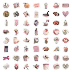 10/30/60PCS Cute Pink Sticker Aesthetic Kids Toys Ins Style Cartoon Decals For Girls DIY Fridge Stationery Phone Laptop Luggage (Online Order Only)