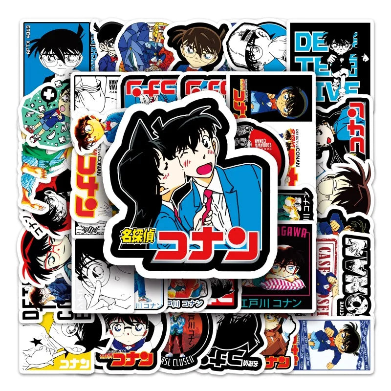 50pcs Detective Conan Stickers for Suitcase, Water Cup, Phone, Laptop, Scooter, Refrigerator (ONLINE ORDER ONLY)