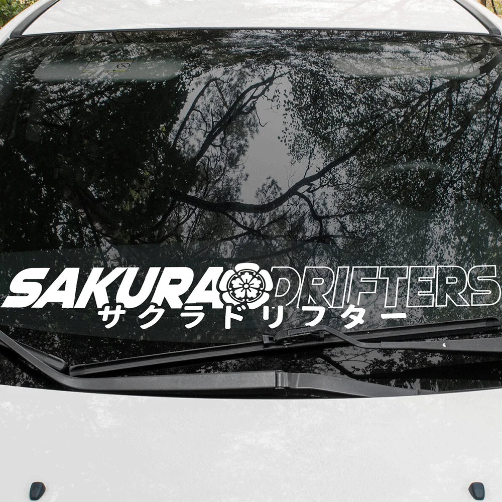 Sakura Drifters for Car Sticker Decoration Front Windshield Drift Style External Accessories JDM Stickers Waterproof Vinyl Decal (ONLINE ORDER ONLY)