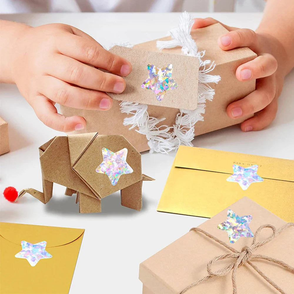 100-500pcs Holographic Silver Star Stickers For Kids Reward 1inch Foil Star Stickers Labels For Wall Crafts Classroom Supplies (ONLINE ORDER ONLY)