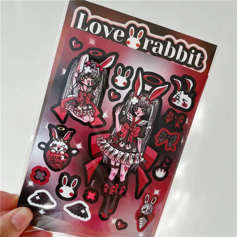 Korean ins Devil Angel Girl Stickers Diary Scrapbooking DIY Album Decoration Sticker Aesthetic Personalized Kawaii Stationery (ONLINE ORDER ONLY)