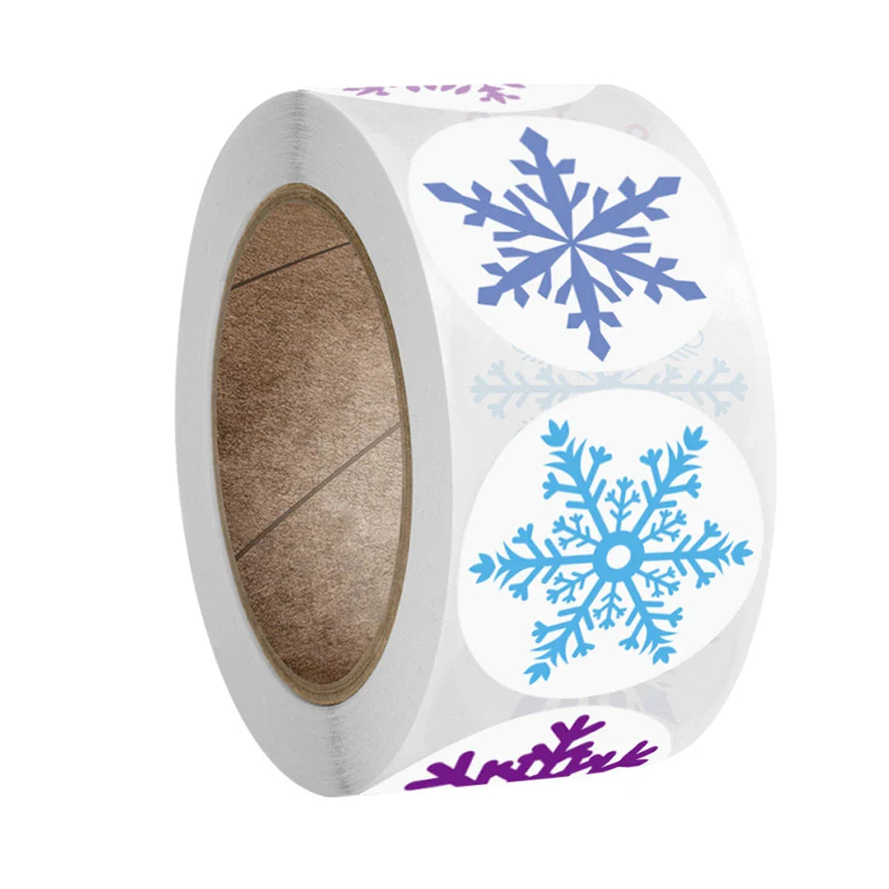 100-500Pcs Snowflake Merry Christmas Stickers Candy Bag Envelopes Sealing Label Sticker Christmas Gifts Box Decorations (ONLINE ORDER ONLY)