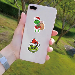 10/30/50PCS The Grinch Movie Stickers Funny Cartoon Sticker Christmas Graffiti Decals Luggage Laptop Guitar Car Bike Kids Toys (ONLINE ORDER ONLY)