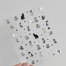Lovely Dog Cat Animal Bunny 3D Soft Embossed Relief Self Adhesive Nail Art Stickers Cute Pretty Puppy Kitty Star Manicure Decals (ONLINE ORDER ONLY)
