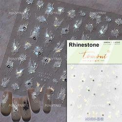 Yellow Butterfly Rose Flower Lace Gradual Wing Charming Romantic Jelly Camellia Self Adhesive Nail Art Stickers Manicure Decals (Online Order Only)