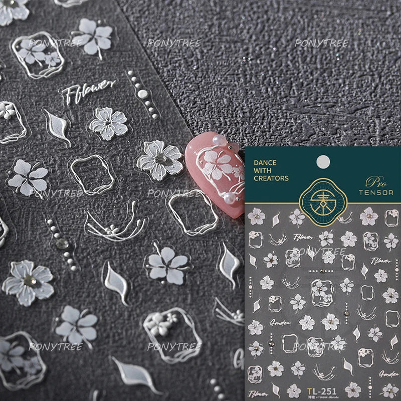 Vigour Crystal Flower Peach Blossom Garden Springtime Petal Self Adhesive Nail Art Stickers Chic Jelly Rhinestone Manicure Decal (ONLINE ORDER ONLY)