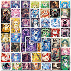 Cute Cat Tarot Stickers - 10/30/50pcs for Laptop, Phone, Luggage, Car, Fridge, Stationery (Online Order Only)