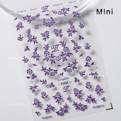 Antique Changle Flower Chrysanthemum Jade Pendant Feathers Green Leaf Adhesive Nail Art Stickers Flat Embossment Manicure Decals (Online Order Only)