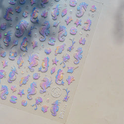 Jellyfish Schools of Fish Shoal Mermaid Tail Seahorse Dreamy Ocean Starfish Shell Coral Adhesive Nail Art Sticker Manicure Decal (ONLINE ORDER ONLY)