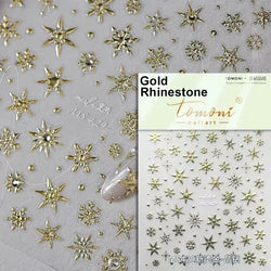 Bowknot Glove Socks Elk House Gingerbread Man Self Adhesive Nail Art Stickers Snowflake Christmas Tree Rhinestone Manicure Decal (Online Order Only)
