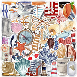 Nautical Lighthouse Cartoon Stickers for Laptop, Luggage, Skateboard - 10/30/50PCS (Online Order Only)