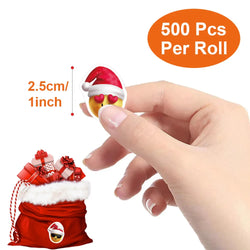 100-500pcs Heterotypic Christmas Themed Fun Face Stickers 8 Designs DlY Holiday Party Decoration label Stationery stickers (ONLINE ORDER ONLY)
