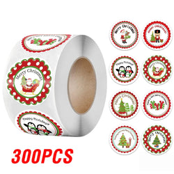100-500Pcs Merry Christmas Stickers Xmas Envelope Seal Stickers for Christmas Decoration, Wedding Party, Holiday Gift Package (ONLINE ORDER ONLY)