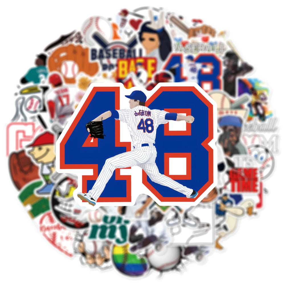 50Pcs Cartoon Baseball Series Graffiti Stickers Suitable for Laptop Helmets Desktop Decoration DIY Stickers Toys Wholesale (ONLINE ORDER ONLY)