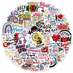 10/30/50PCS Kawaii Rock Stickers Music Retro Band Decal Skateboard Phone Laptop Luggage Bike Notebook Graffiti Sticker Kid Toy (Online Order Only)