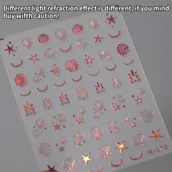 Shiny Laser Constellation Totem Pink Blue Gold Silver Shell Starfish Moon Star 3D Self Adhesive Nail Art Sticker Manicure Decals (ONLINE ORDER ONLY)