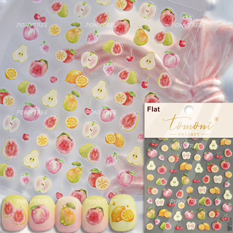Soda Fruit Beverage Bottle Bear Watermelon Popsicle Dessert Ice Cream Cat Cherry Strawberry Bow Summer Nail Art Stickers Decals (ONLINE ORDER ONLY)