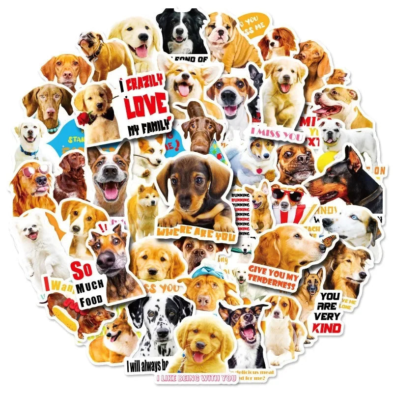 Funny Dog Meme Stickers Pack for Phone Laptop Guitar Helmet Suitcase Skateboard Car (Online Order Only)