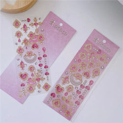 Cute Love Gem Pearl Stickers Diary Scrapbooking DIY Album Decoration Sticker Aesthetic Personalized INS Kawaii Korean Stationery (ONLINE ORDER ONLY)