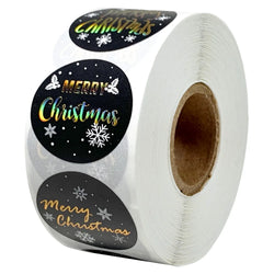 100-500Pcs Merry Christmas Stickers Seal Labels Gold Silver 1 Inch Round Stickers For Handmade Sticker Card Box Package Labels (ONLINE ORDER ONLY)