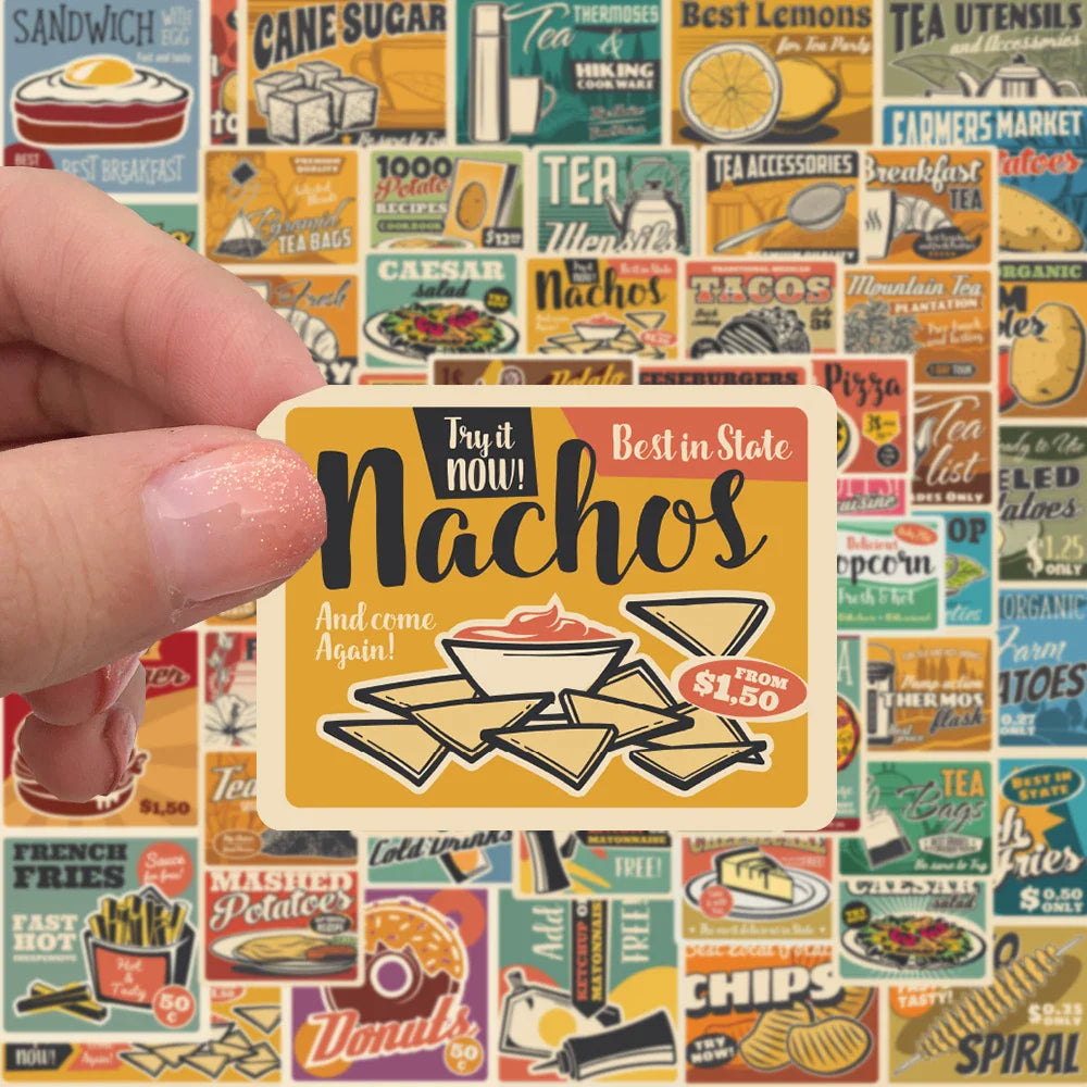 10/30/65pcs 90s Retro American Poster Stickers Vintage Decals Notebook Laptop Suitcase Motorcycle Car Sticker Kids Classic Toy (Online Order Only)