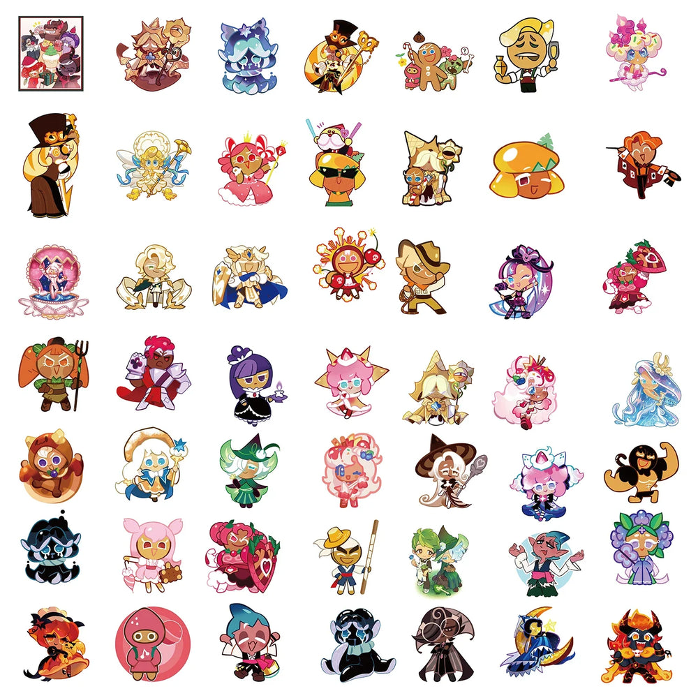 50PCS Cookie Run Kingdom Stickers Toys Skateboard Guitar Computer Refrigerator Desk Cartoon Cute Creative Graffiti Sticker (ONLINE ORDER ONLY)