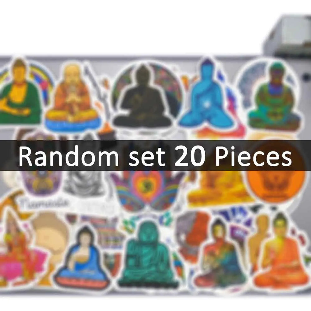 20/30/50/100Pieces Buddha Chakra Namaste Art Graffiti Buddhism Stickers for Notebooks Luggage Bike Car Phone Laptop Sticker Toys (ONLINE ORDER ONLY)