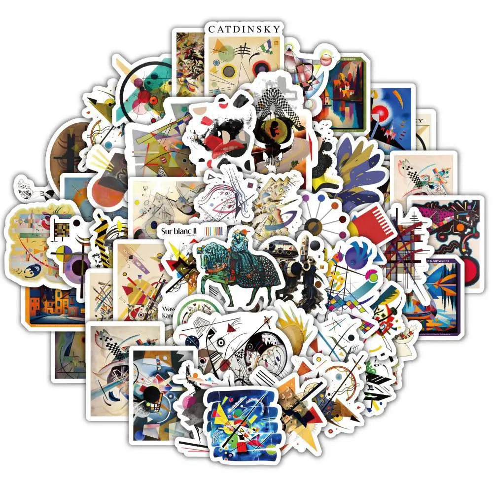 120pcs Wassily Kandinsky Art Stickers for Laptop, Phone, Suitcase, Water Bottle, Stationery, Refrigerator (ONLINE ORDER ONLY)