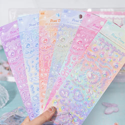 1Pcs Cute Love Romantic Pearl Scrapbooking Stickers Korean ins Hand Account Idol Card Album DIY Deco Material Stationery Sticker (ONLINE ORDER ONLY)