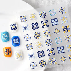 Chic Dragonfly Spider Insect Butterfly 3D Self Adhesive Nail Art Decoration Sticker Heart Puppy Flower Manicure Decal Y2K Flower (ONLINE ORDER ONLY)