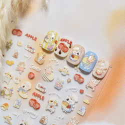 Sweater Glovesvacuum Cup Milk Fallen Leaves Kitten Adhesive Nail Art Stickers Warm Suitpinecone Kitchenware Cat Manicure Decals (ONLINE ORDER ONLY)
