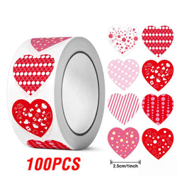 100-500pcs Heart-shaped Wedding Sticker Label Self-adhesive Sealing Decoration Sticker Invitation Label Birthday Party Stickers (ONLINE ORDER ONLY)