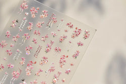 Antique Pear Blossom Peach Blossom Flower Swallow Pattern Adhesive Nail Art Stickers Spring Vibrant and Lively Manicure Decals (ONLINE ORDER ONLY)