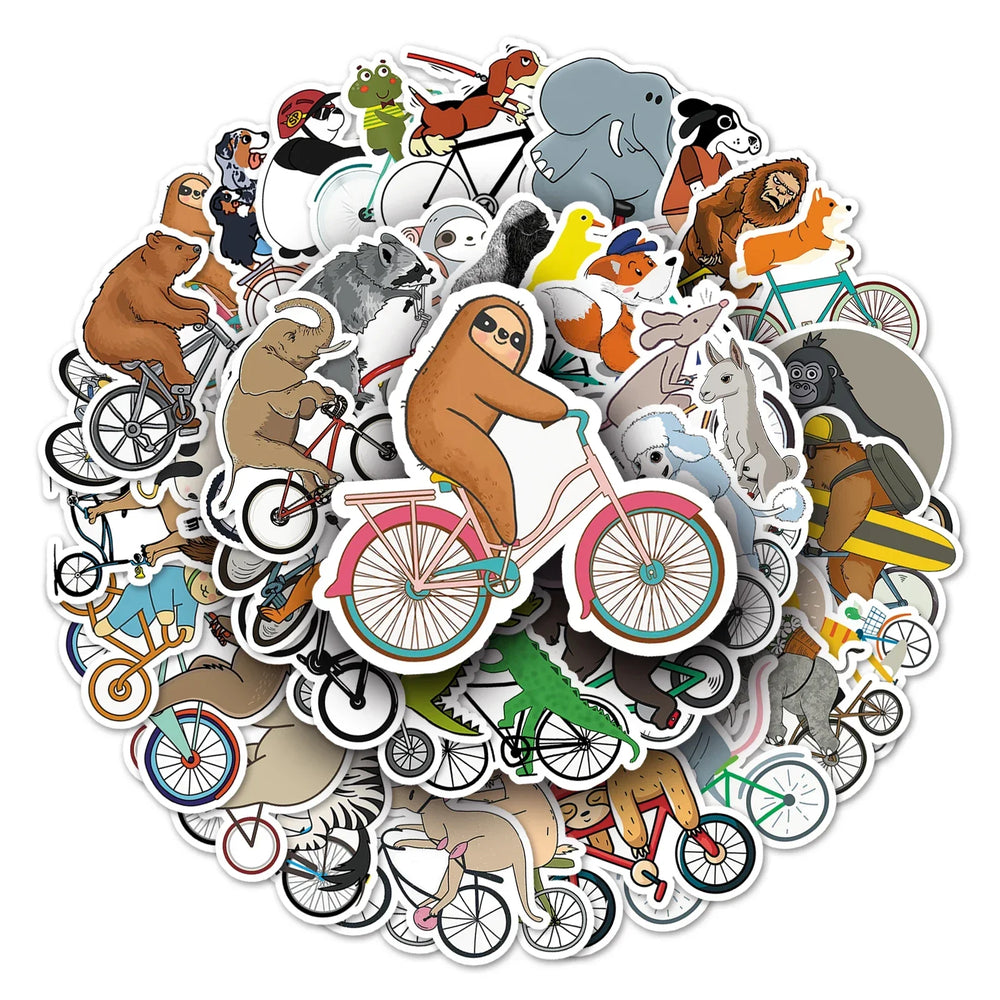 50Pcs Animal Cartoon Waterproof Vinyl Stickers for Bikes and Skateboards (ONLINE ORDER ONLY)