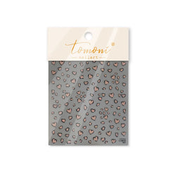 Flat Small Pink Brown Halo Dyeing Love Heart Geometric Leopard Shiny Jelly Chic Embossed Relief Nail Art Stickers Manicure Decal (Online Order Only)