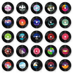 10/30/50pcs Cool Music Record Band Stickers Waterproof Cartoon Decals Laptop Notebook Motorcycle Car Decoration Sticker Kids Toy (Online Order Only)