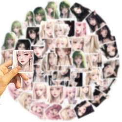 50pcs Ins Girl Graffiti Stickers Aesthetic Cartoon Decals For Laptop Luggage Skateboard Phone Sticker Kids Waterproof Toys (ONLINE ORDER ONLY)