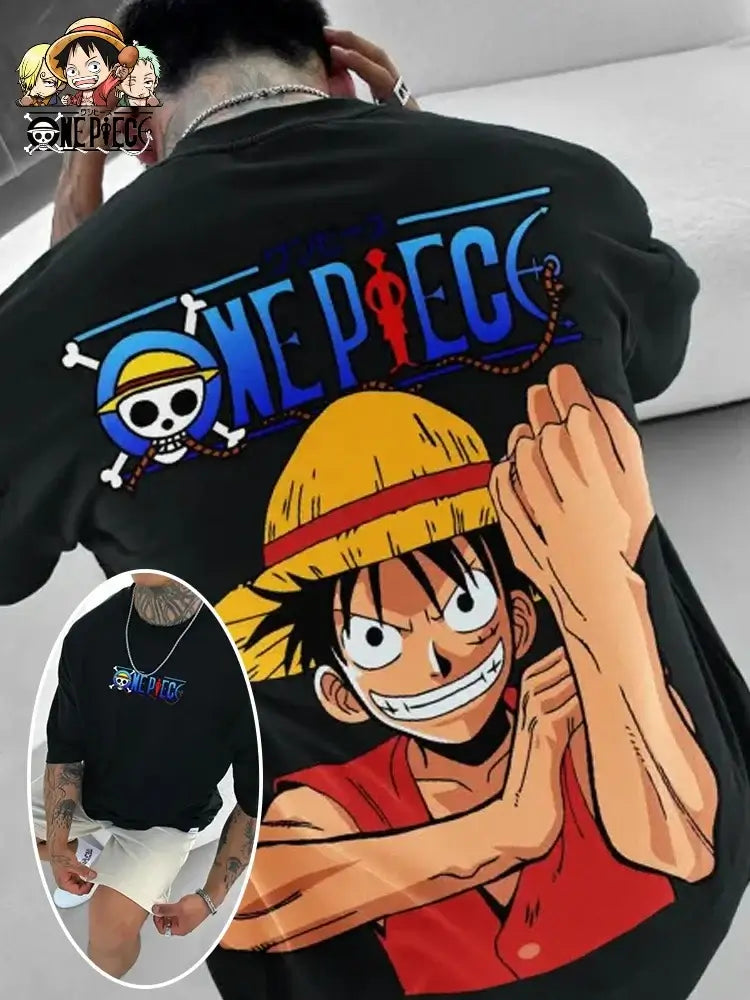 One Piece Graphic T-Shirt: Luffy & Zoro Oversized Streetwear (ONLINE ORDER ONLY)