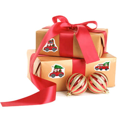 100-500pcs Heterotypic Christmas Themed Santa Claus Transportation Stickers 8 Designs 2.5 cm/1 inch DlY Graffiti Holiday Labels (Online Order Only)