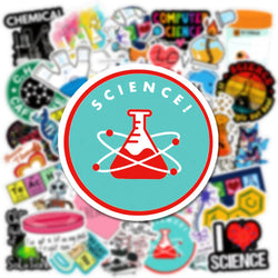 10/30/50pcs Cartoon Science Chemistry Biology Laboratory Waterproof Stickers Decals DIY Laptop Suitcase Diary Decoration Sticker (ONLINE ORDER ONLY)