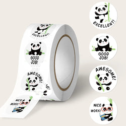 100-500Pcs 2.5cm Cute Animal Panda Label Stickers Roll for Envelope encourage Praise Reward Student Work Stationery Seal Lable (ONLINE ORDER ONLY)