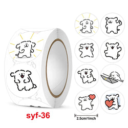 New  Sticker  Dog Cat Kids Reward Sticker Yellow Labels Happy Animal dog   Sticker Kids Toys School Teacher Student Stationery (Online Order Only)