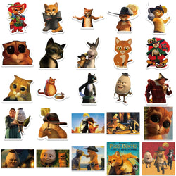 10/52Pcs 90s Classic Cartoon Movie Puss in Boots Stickers for Skateboard Laptop Guitar Luggage Bike Scrapbook Decal Kids Toys (ONLINE ORDER ONLY)