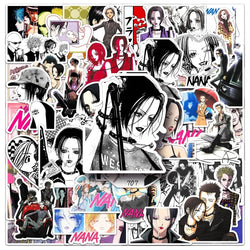 50pcs NANA Cartoon Stickers for Laptop, Suitcase, Water Bottle, Car, Scooter, Refrigerator, Stationery (Online Order Only)