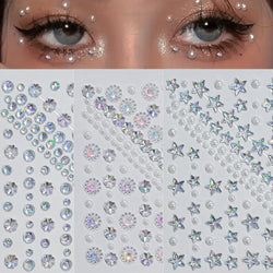 1pc Star-Shaped Rhinestone Sticker Sparkling Acrylic Rhinestone Face Decals Butterfly & Floral Designs for Party/Stage/Festivals (ONLINE ORDER ONLY)