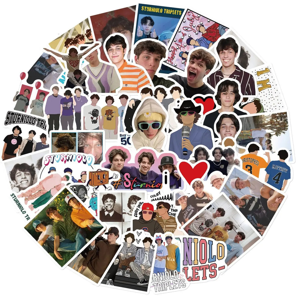 10/50PCS Hot Sturniolo Triplets Stickers Internet Celebrity Graffiti Decals Fridge Phone Car Motorcycle Decoration Sticker Toy (ONLINE ORDER ONLY)