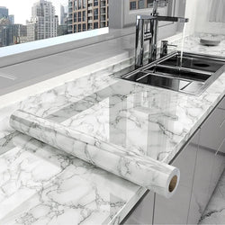 Marble Oil-Proof Waterproof Self-Adhesive Kitchen Wallpaper (Online Order Only)