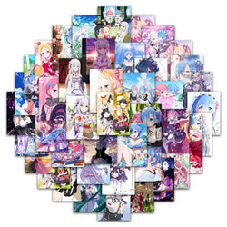 60pcs Re:Zero Anime Stickers for Laptop, Water Bottle, Suitcase, Stationery, Refrigerator (ONLINE ORDER ONLY)