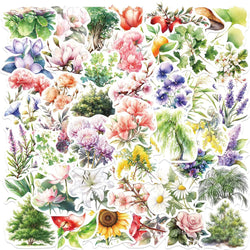 Cartoon Plant Flower Stickers for Laptop, Phone, Suitcase - 10/30/50pcs (Online Order Only)